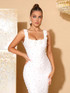 Floral Pearl Maxi Dress White