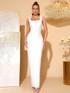 Floral Pearl Maxi Dress White