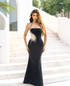 Halter Crystal Mesh Insert Maxi Dress Black