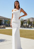 One Shoulder Corset Draped Maxi Dress White