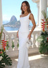 One Shoulder Corset Draped Maxi Dress White