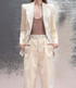 Crocodile Print Suit Ivory