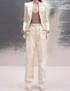 Crocodile Print Suit Ivory