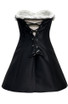 Strapless Floral Corset A Line Dress Black White