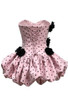 Polka Dot Strapless Floral Corset Puff Dress Pink