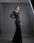 Embellished Long Sleeve Maxi Dress Black
