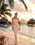 Strapless Pearl Maxi Dress Nude