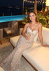 Strapless Pearl Sequin Embellished Maxi Dress Nude