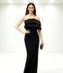 Pearl Embellished Bardot Maxi Dress Black