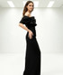 Pearl Embellished Bardot Maxi Dress Black