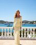 Long Sleeve Crystal Maxi Dress Yellow