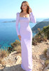Long Sleeve Crystal Maxi Dress Lavender