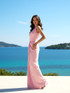 One Shoulder Draped Maxi Dress Pink