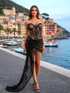 Strapless Lace Bustier Corset Dress Black
