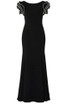 Crystal Ruffle Backless Maxi Dress Black