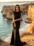 Crystal Ruffle Backless Maxi Dress Black