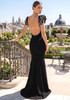Crystal Ruffle Backless Maxi Dress Black