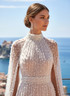 Pearl Cape Sleeves Maxi Dress White