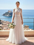 Pearl Cape Sleeves Maxi Dress White