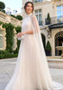 Pearl Cape Sleeves Maxi Dress White