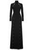 Long Sleeve Crystal Cut Out Maxi Dress Black