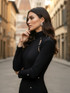 Long Sleeve Crystal Cut Out Maxi Dress Black