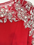Long Sleeve Crystal Shoulders Maxi Dress Red