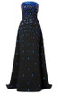 Strapless Embellished A Line Maxi Dress Black