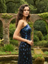 Strapless Embellished A Line Maxi Dress Black