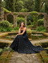 Strapless Embellished A Line Maxi Dress Black