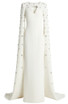 Crystal Cape Sleeve Maxi Dress White