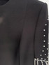 Crystal Embellished Cape Sleeve Maxi Dress Black