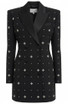 Long Sleeve Crystal Blazer Dress Black
