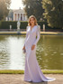 Long Sleeve Embellished Shoulders Maxi Dress Lavender