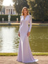 Long Sleeve Embellished Shoulders Maxi Dress Lavender