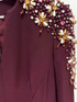Long Sleeve Embellished Shoulders Maxi Dress Burgundy