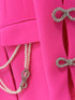 Long Sleeve Pearl Crystal Bow Blazer Dress Hot Pink Long Sleeve Pearl Crystal Bow Blazer Dress Hot Pink