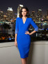 Crystal Short Sleeve Dress Blue