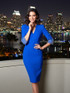 Crystal Short Sleeve Dress Blue