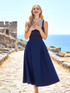 Midi A Line Dress Blue