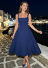 Midi A Line Dress Blue