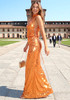 Sequin Maxi Dress Orange