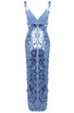 Big Sequin Maxi Dress Blue