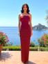 Strapless Embellished Two Piece Maxi Dress Red