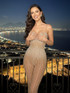 Crystal Bustier Jumpsuit Nude