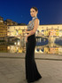 Halter Crystal Mermaid Maxi Dress Black