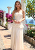 Strapless Draped Ruffle Maxi Dress Ivory
