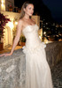 Strapless Draped Ruffle Maxi Dress Ivory