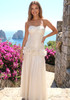 Strapless Draped Ruffle Maxi Dress Ivory