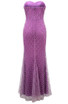 Strapless Embellished Mermaid Maxi Dress Magenta